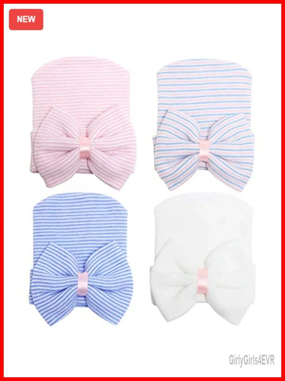 Cotton Baby Hats Beanie with Oversized Bow Photo Prop